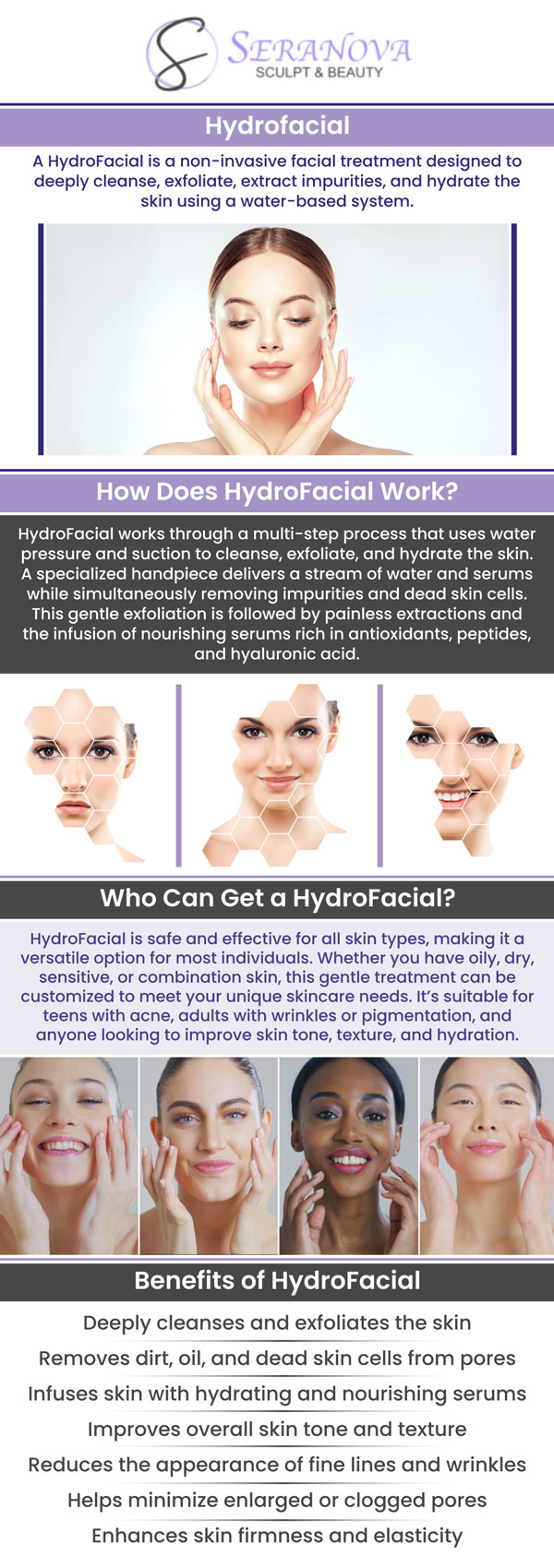 A HydroFacial is a non-invasive skin treatment that deeply cleanses, exfoliates, and hydrates the skin using a specialized device. It improves skin texture, reduces fine lines, and enhances overall radiance, leaving the skin refreshed and rejuvenated. The treatment is suitable for all skin types and provides immediate results with no downtime, making it a popular choice for maintaining healthy, glowing skin. For more information, contact us or book a consultation today. We are conveniently located at 3245 North Point Pkwy Suite 102, Alpharetta, GA 30005. A HydroFacial is a non-invasive skin treatment that deeply cleanses, exfoliates, and hydrates the skin using a specialized device. It improves skin texture, reduces fine lines, and enhances overall radiance, leaving the skin refreshed and rejuvenated. The treatment is suitable for all skin types and provides immediate results with no downtime, making it a popular choice for maintaining healthy, glowing skin. For more information, contact us or book a consultation today. We are conveniently located at 3245 North Point Pkwy Suite 102, Alpharetta, GA 30005.