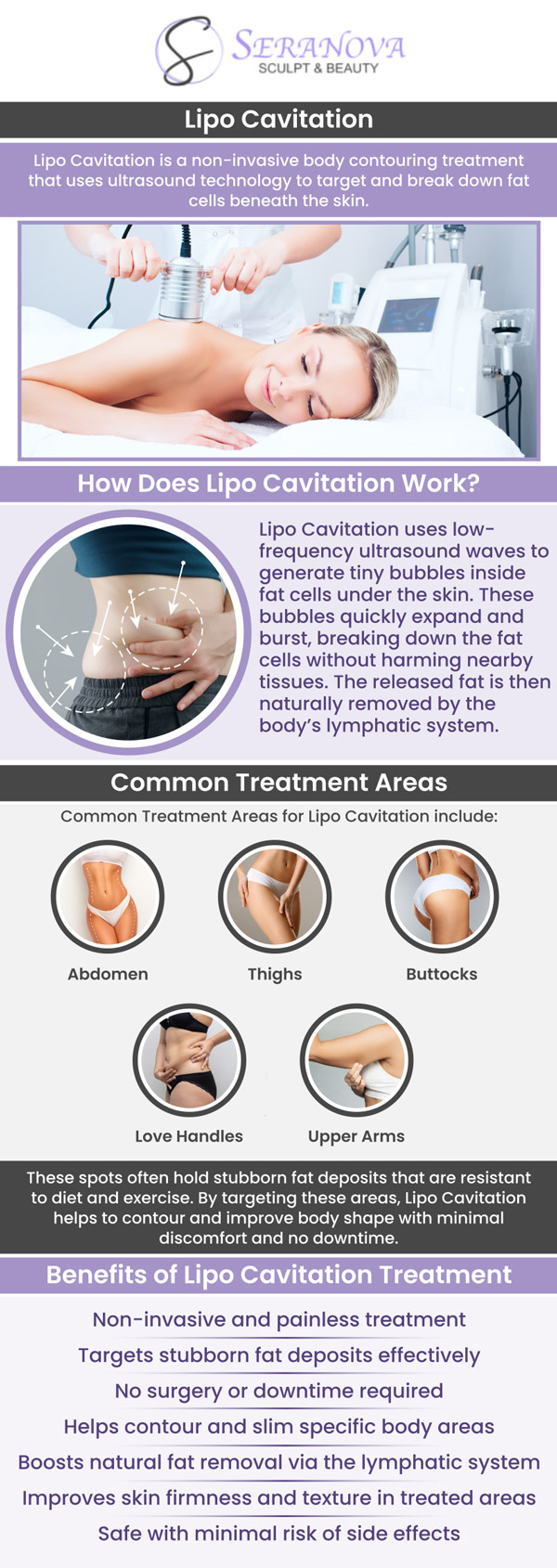 Lipo cavitation treatment can help target and eliminate localized fat pockets and cellulite. If your body needs a “revamp,” then book your next appointment with us today and meet our team of leading professionals who care about your health and well-being. You are not alone, and solutions are available! Lipo cavitation treatment is available at Seranova Sculpt & Beauty. For more information, contact us or book a consultation today. We are conveniently located at 3245 North Point Pkwy Suite 102, Alpharetta, GA 30005. Lipo cavitation treatment can help target and eliminate localized fat pockets and cellulite. If your body needs a “revamp,” then book your next appointment with us today and meet our team of leading professionals who care about your health and well-being. You are not alone, and solutions are available! Lipo cavitation treatment is available at Seranova Sculpt & Beauty. For more information, contact us or book a consultation today. We are conveniently located at 3245 North Point Pkwy Suite 102, Alpharetta, GA 30005.
